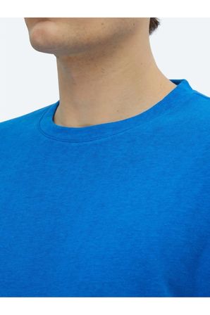 Saks Düz Bisiklet Yaka Pamuk Karışımlı T-Shirt