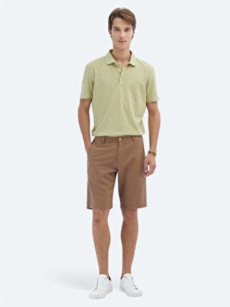 Limon Küfü Desenli Polo Yaka Pamuk Karışımlı T-Shirt