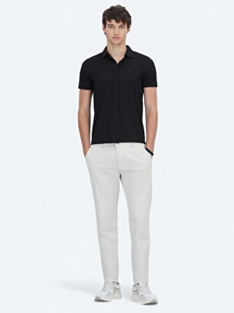 Siyah Desenli Polo Yaka T-Shirt