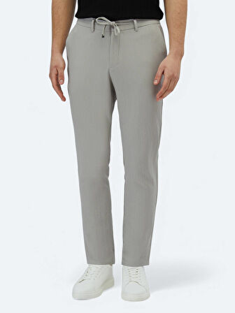 Açık Gri Örme Jogging Fit Casual Pantolon
