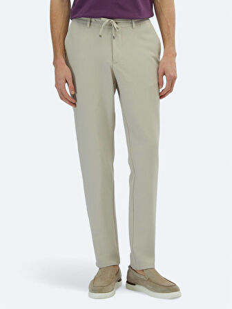 Bej Örme Jogging Fit Casual Pantolon