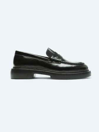 Siyah Deri Smart Casual Loafer