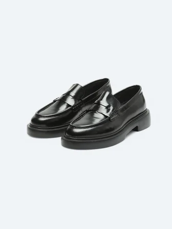 Siyah Deri Smart Casual Loafer