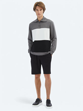 Antrasit Dik Yaka Sweatshırt