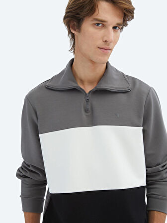 Antrasit Dik Yaka Sweatshırt