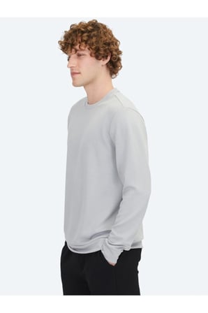 Gri Bisiklet Yaka Sweatshırt