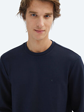 Lacivert Bisiklet Yaka Sweatshırt