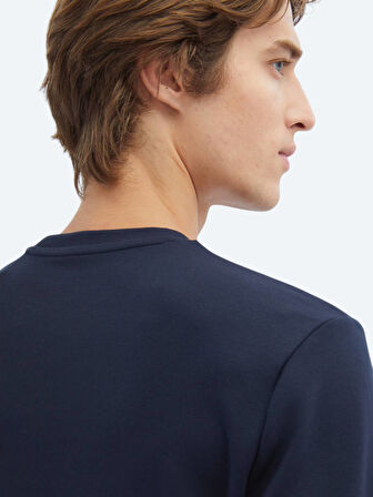 Lacivert Bisiklet Yaka Sweatshırt