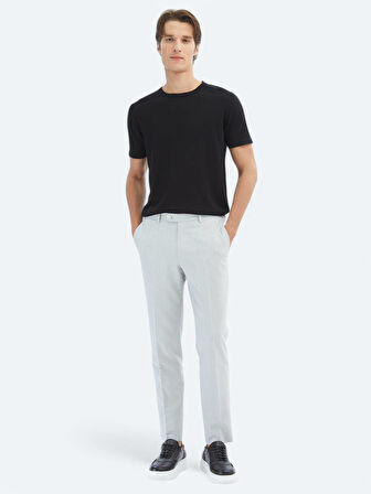 Siyah Bisiklet Yaka Desenli Triko