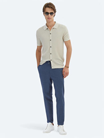 Açık Bej Desenli Triko