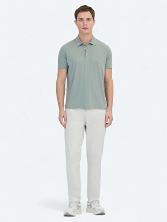 Haki Düz Çevre Dostu Polo Yaka T-Shirt