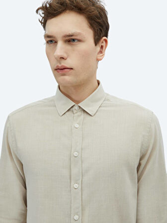 Taş Düz Regular Fit Dokuma Casual %100 Pamuk Gömlek