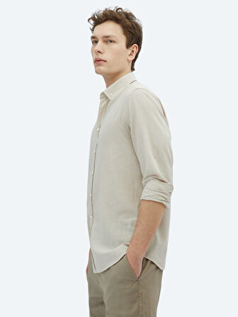 Taş Düz Regular Fit Dokuma Casual %100 Pamuk Gömlek