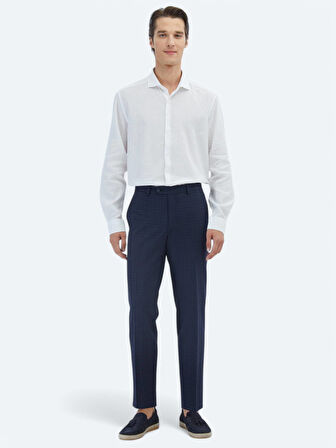 Beyaz Düz Regular Fit Dokuma Casual Pamuk Karışımlı Gömlek