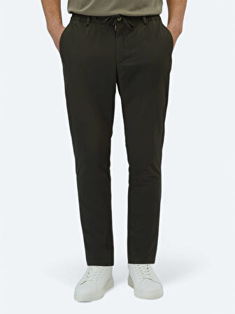 Haki Düz Dokuma Jogging Fit Casual Pantolon