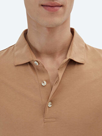 Vizon Düz Polo Yaka %100 Pamuk T-Shirt