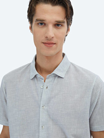 Gri Desenli Regular Fit Casual Gömlek