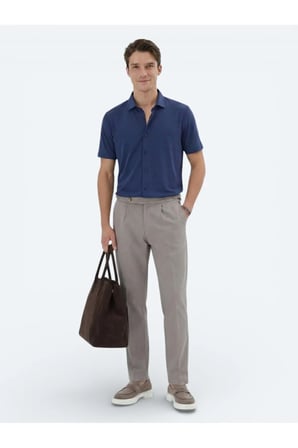 İndigo Düz Regular Fit Casual Gömlek