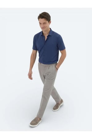 İndigo Düz Regular Fit Casual Gömlek
