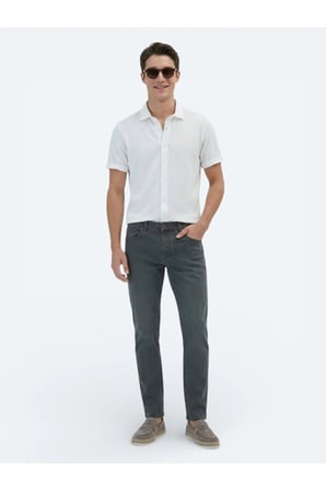 Beyaz Desenli Regular Fit Casual %100 Pamuk Gömlek