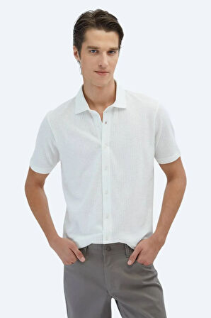 Kip Erkek Desenli Regular Fit Casual %100 Pamuk Gömlek GM-5873 Beyaz