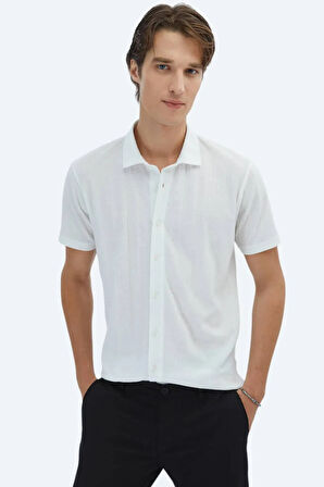 Kip Erkek Desenli Regular Fit Casual Gömlek GM-5872 Beyaz