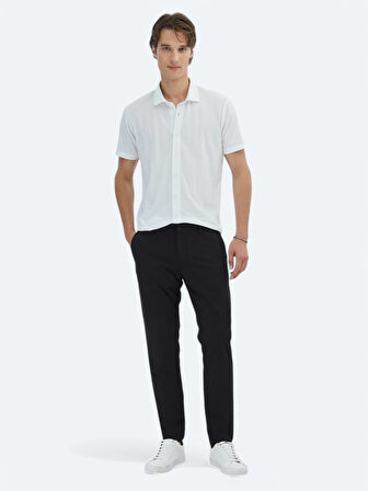 Beyaz Desenli Regular Fit Casual Gömlek