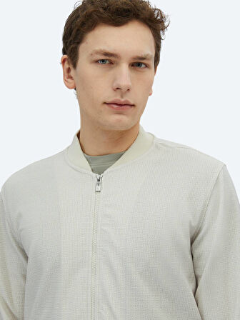Bej Regular Fit Casual Örme Mont