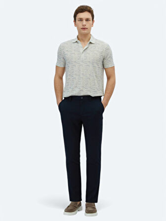 Taş Baskılı Polo Yaka Pamuk Karışımlı T-Shirt