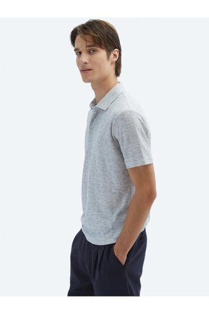 Bej Baskılı Polo Yaka Pamuk Karışımlı T-Shirt