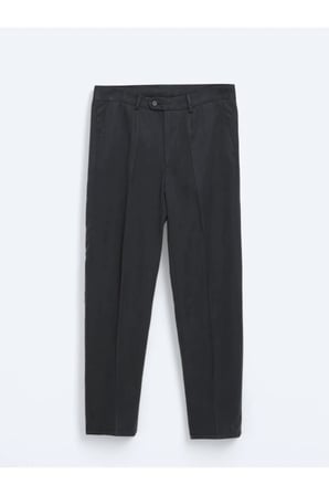 Lacivert Dokuma Loose Fit Casual Pantolon