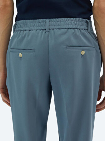 Havacı Mavi Dokuma Jogging Fit Casual Pantolon