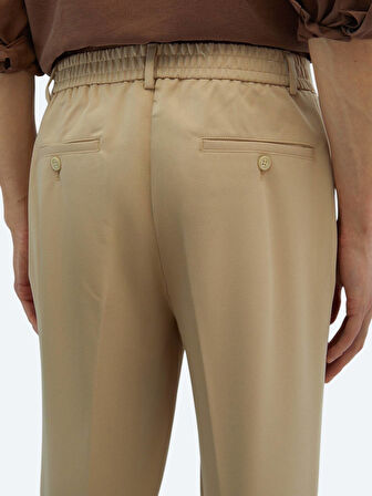 Bej Dokuma Jogging Fit Casual Pantolon