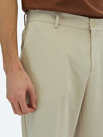 Ekru Dokuma Jogging Fit Casual Pantolon