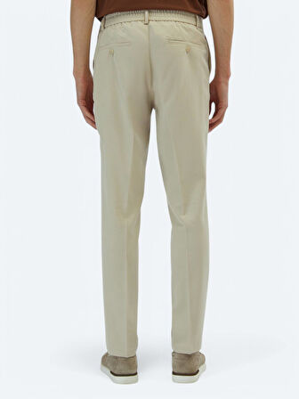 Ekru Dokuma Jogging Fit Casual Pantolon