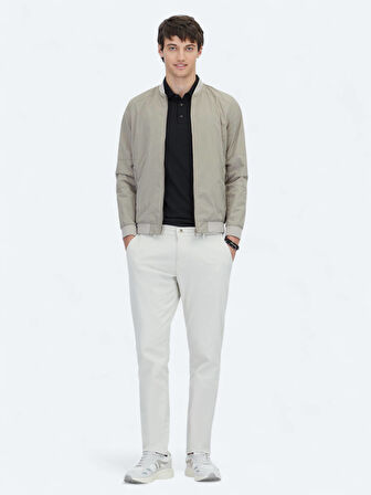 Vizon Regular Fit Dik Yaka Casual Dokuma Mont