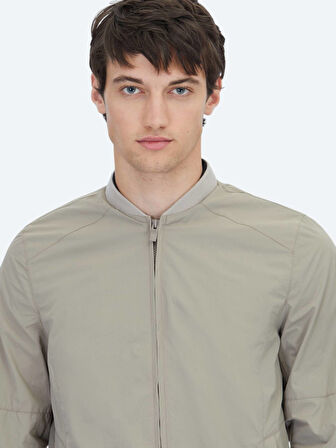 Vizon Regular Fit Dik Yaka Casual Dokuma Mont