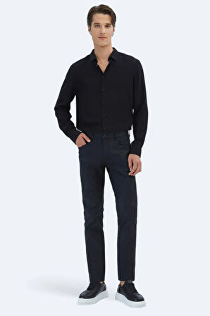Kip Erkek Regular Fit Dokuma Klasik Gömlek GM-5804 Siyah