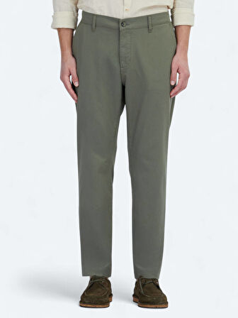 Haki Düz Dokuma Jogging Fit Casual Pamuk Karışımlı Pantolon