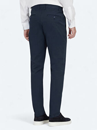 Lacivert Dokuma Jogging Fit Casual Pamuk Karışımlı Pantolon