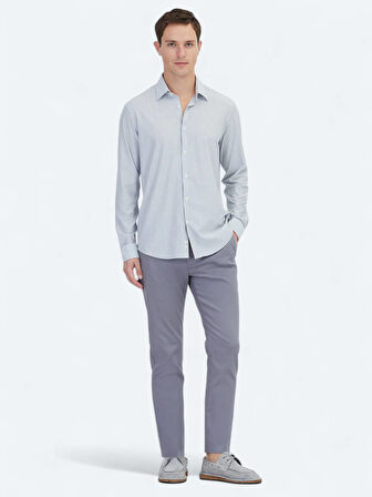 Siyah Çizgili Regular Fit Casual Pamuk Karışımlı Gömlek