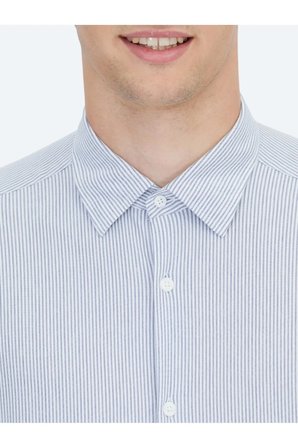Mavi Çizgili Regular Fit Casual Pamuk Karışımlı Gömlek