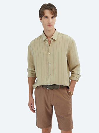 Limon Küfü Oversize Fit Dokuma Casual Gömlek