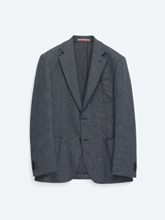 Lacivert Düz Comfort Fit Yün Karışımlı Takım Elbise