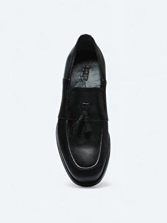 Siyah Deri Klasik Loafer