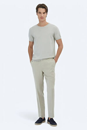 Kip Erkek Bisiklet Yaka Düz Örgü Triko TRK-1572 Taş