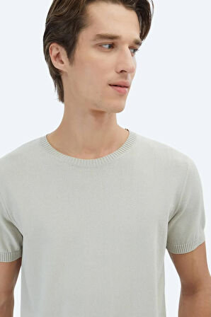 Kip Erkek Bisiklet Yaka Düz Örgü Triko TRK-1572 Taş