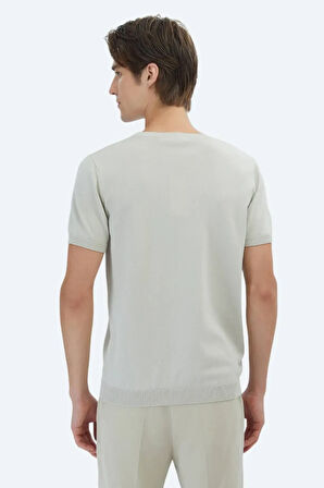 Kip Erkek Bisiklet Yaka Düz Örgü Triko TRK-1572 Taş