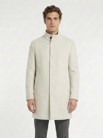 Vizon Regular Fit Klasik Dokuma Palto