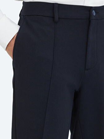 Lacivert Dokuma Jogging Fit Casual Pamuk Karışımlı Pantolon